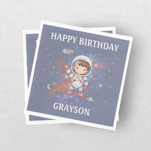 Astronaut Outer Space Girl Birthday Napkins