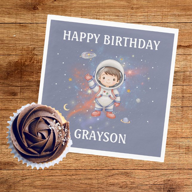 Astronaut Outer Space Girl Birthday Napkins (Creator Uploaded)