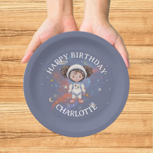 Astronaut Outer Space Girl Birthday Paper Plates