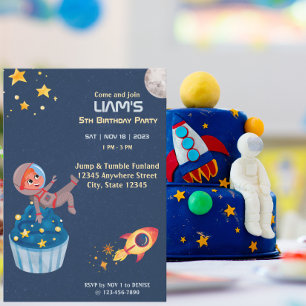 Astronaut Outer Space Kid's Birthday Invitation