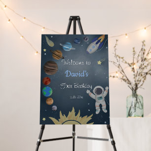 Astronaut Outer Space Planets Birthday Foam Board