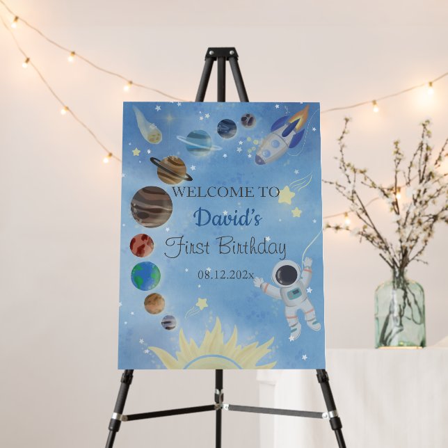Astronaut Outer Space Planets Birthday Foam Boards (In Situ (Stand))