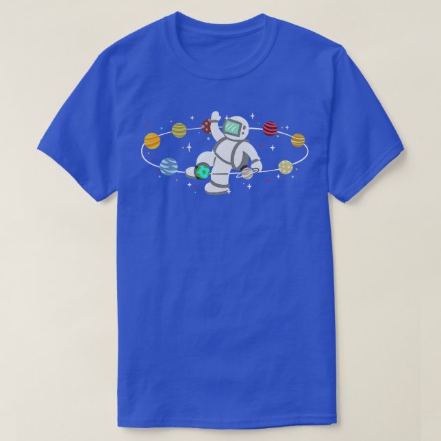 Astronaut Outer Space Planets T-Shirt (Design Front)