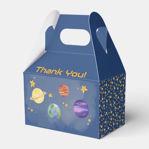 Astronaut Outer Space Planets Watercolor Birthday Favor Boxes