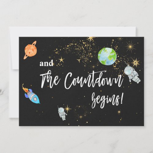  Astronaut Outer Space Rocket Planet Baby Shower Invitation