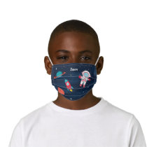Astronaut Outer Space Rocket Ship Personalized Kids' Cloth Face Mask