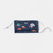 Astronaut Outer Space Rocket Ship Personalized Kids' Cloth Face Mask (Front, Folded)