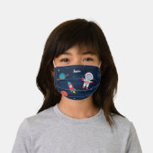 Astronaut Outer Space Rocket Ship Personalized Kids' Cloth Face Mask (Worn)