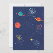Astronaut Outer Space Rocket Ship Planet Birthday Invitation (Back)