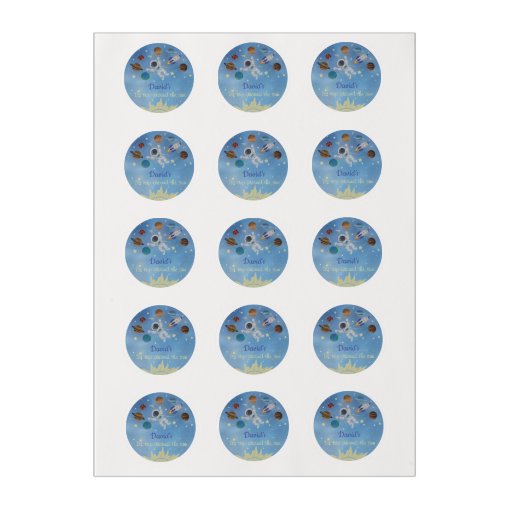 Astronaut Outer Space Rocket Ship Planets Edible Frosting Rounds | Zazzle