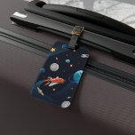 Astronaut Outer Space Shuttle Travel Moon Stars Luggage Tag<br><div class="desc">Cool and nerdy outer space luggage tag featuring stars,  the moon,  and the planets</div>