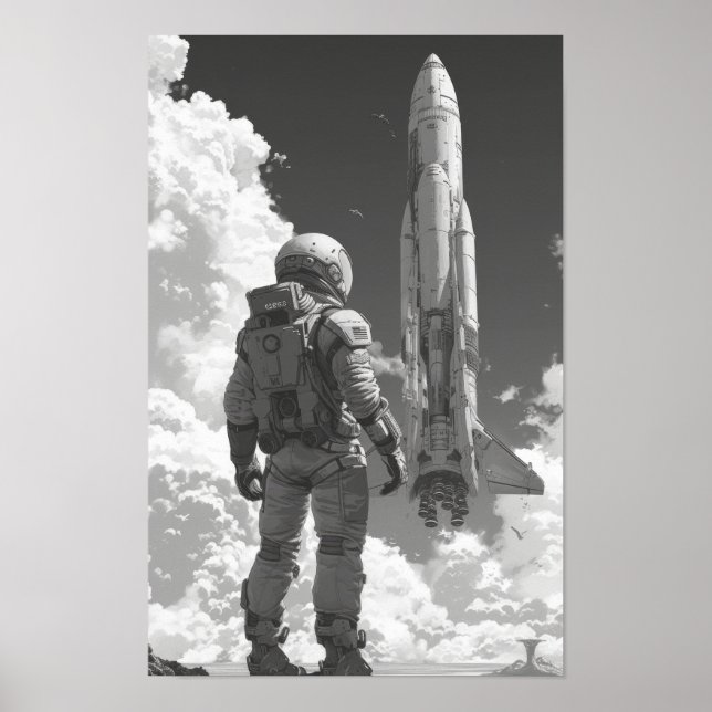Astronaut Over-the-Shoulder Shot Poster (Front)