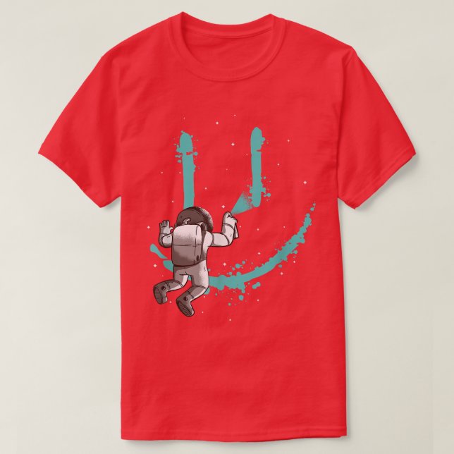 Astronaut Painting the Galaxy-Astral Cosmic Design T-Shirt (Design Front)
