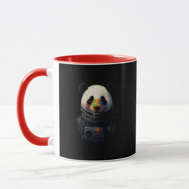 Astronaut Panda with Neon Paint Splash  Mug (Left)