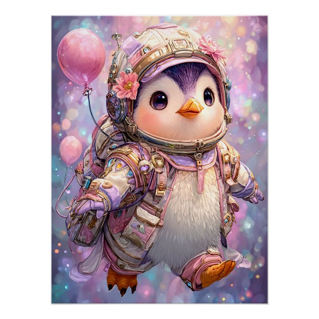 Astronaut Penguin Poster (Front)