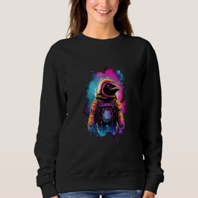 Astronaut Penguin Space Nebula Penguins  Futuristi Sweatshirt