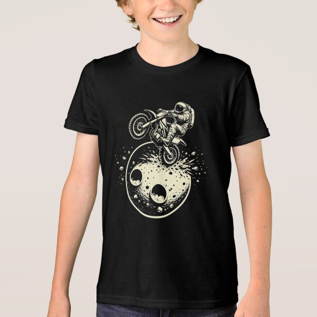Astronaut Performing a Wheelie on Mars Tri-Blend Shirt (Front)