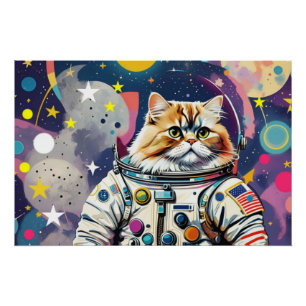 ASTRONAUT PERSIAN CAT 3 POSTER