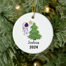 Astronaut Personalized Christmas Ceramic Ornament
