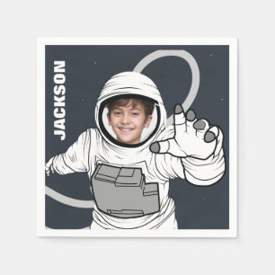 Astronaut Photo Birthday Personalized Napkins