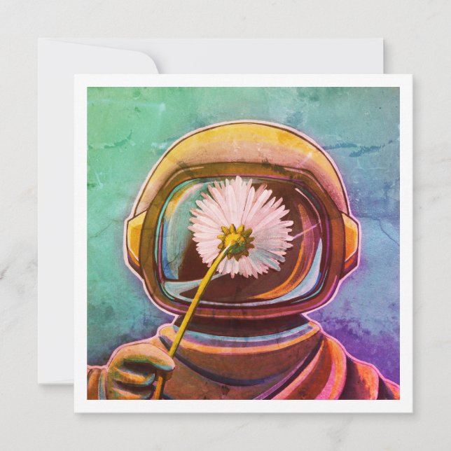 Astronaut Picking Daisies - Mini Print (Front)