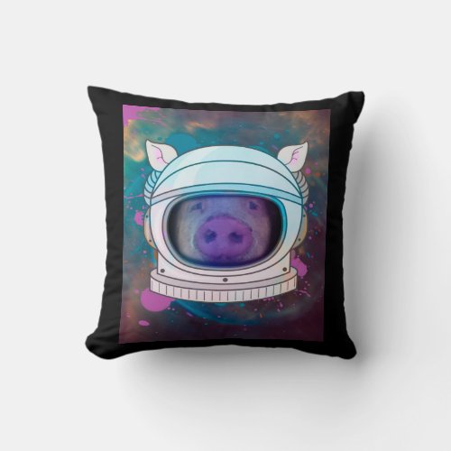 Astronaut Pig_Pig Lover Throw Pillow