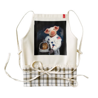 Astronaut pig - space astronaut zazzle HEART apron