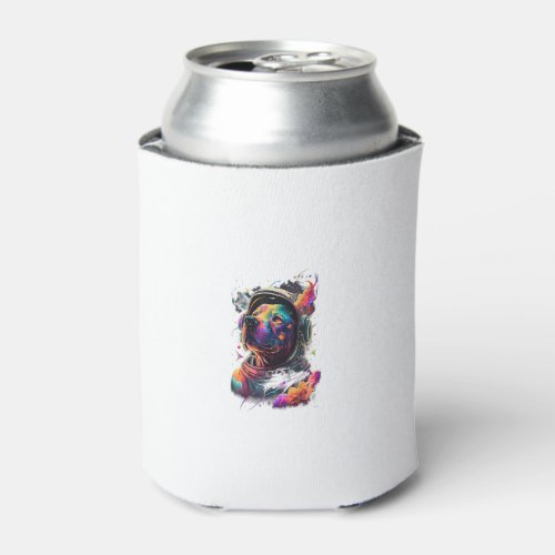 Astronaut PitBull dog Space Galaxy Can Cooler