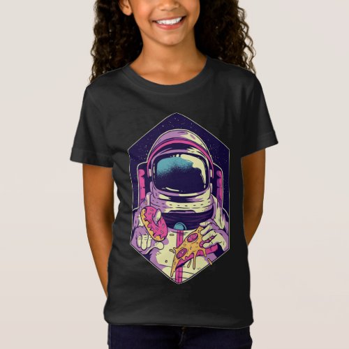 Astronaut Pizza and Donuts Outer Space Food Cool T_Shirt