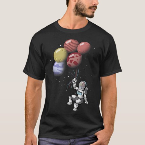Astronaut planet balloons spaceman space T_Shirt