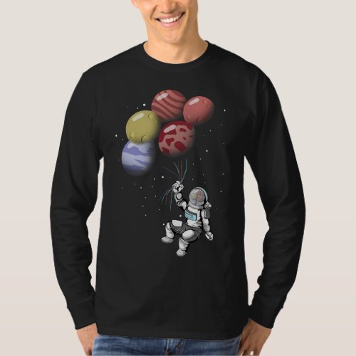 Astronaut planet balloons spaceman space T_Shirt