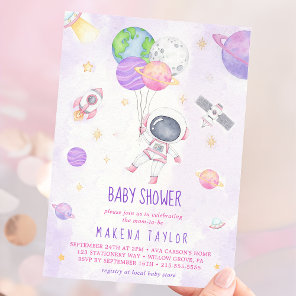 Astronaut Planet Rocket Outer Space Baby Shower Invitation