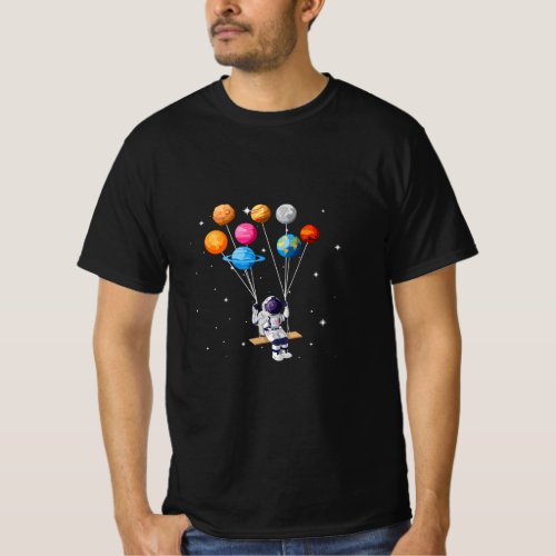 Astronaut Planet Swing Solar System Sun Earth Univ T_Shirt