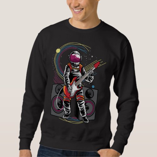 Astronaut Playing Bass Guitar Electric Guitarist A Sweatshirt