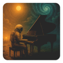 Astronaut Playing Piano in Split Reality - Surreal