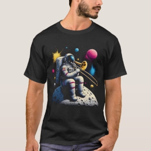 Astronaut Playing Trombone in Space Trombone T-Shirt