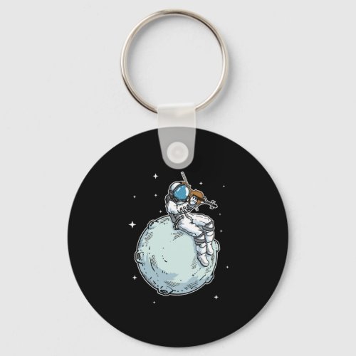 Astronaut Playing Violin Music Violin Lover Gift Keychain