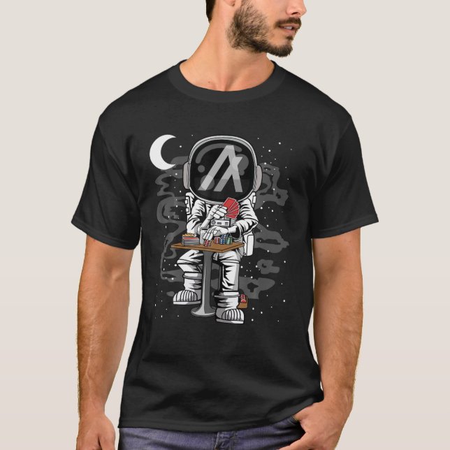 Astronaut Poker Algorand ALGO Coin To The Moon Cry T-Shirt (Front)