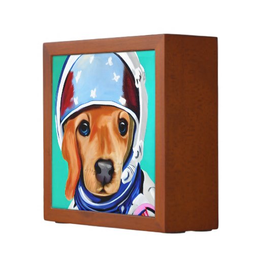 Astronaut puppy painting desk organizer