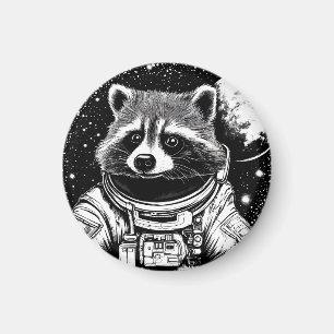 Astronaut raccoon magnet