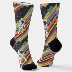 Astronaut Rainbow Socks - Space Explorer Design