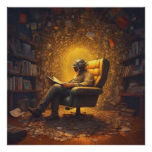 Astronaut reading a book