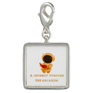 Astronaut Reading Space Sticker Charm