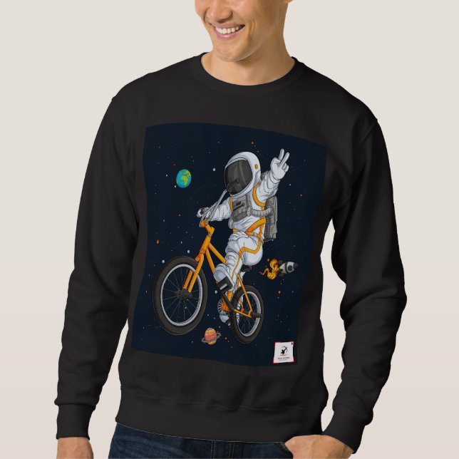 Astronaut riding a BMX bike Sweatshirt (Front)