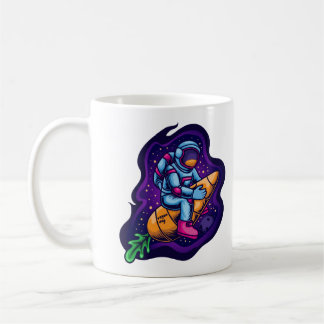 Astronaut Riding A Carrot Rocket Coffee Mug