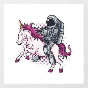 Astronaut riding a pink Unicorn T-shirt Hat1 Wall Decal