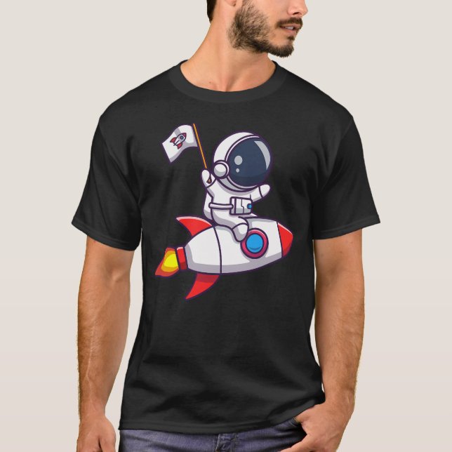 Astronaut Riding A Rocket T-Shirt (Front)