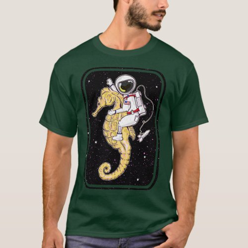 Astronaut riding a seahorse T_Shirt