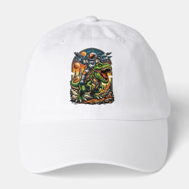 Astronaut Riding a T-Rex – Epic Space Dinosaur Hat (Front)