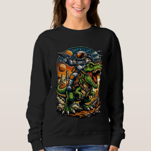 Astronaut Riding a T-Rex – Epic Space Dinosaur Sweatshirt